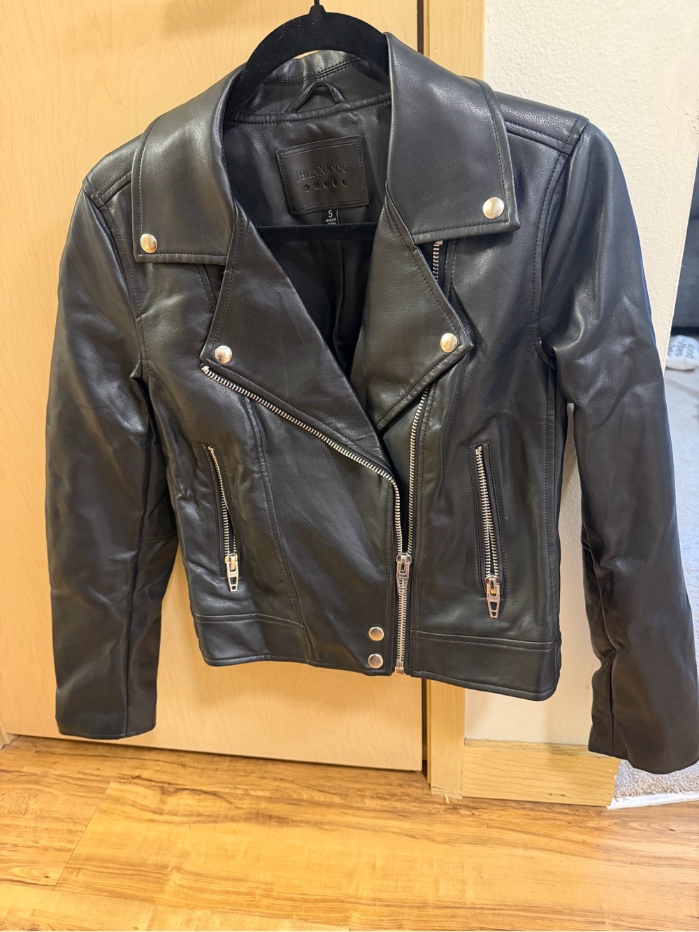 Blank NYC Good Vibes Faux Leather Moto Jacket